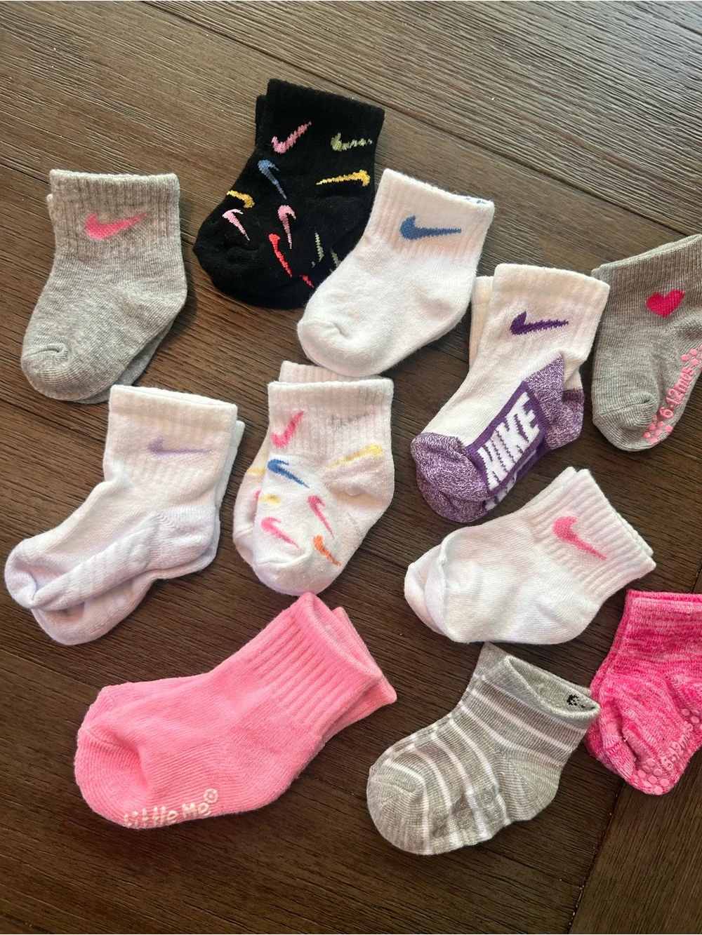 Nike Baby Socks Bundle 6-12 Months 11 Pairs Mixed Colors